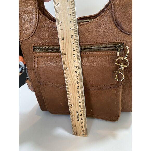 Fossil Brown Leather Top Handle Satchel 21” Shoulder Strap - Picture 11 of 12